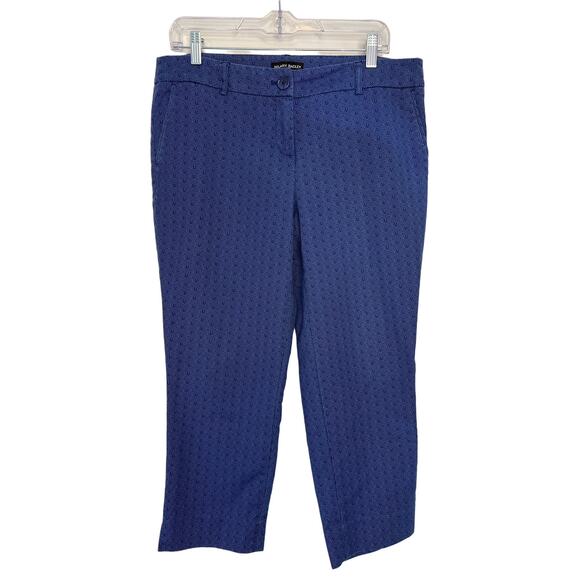 Hilary Radley Blue Abstract Design Cropped Low Rise Pants Size 10 - Picture 1 of 6